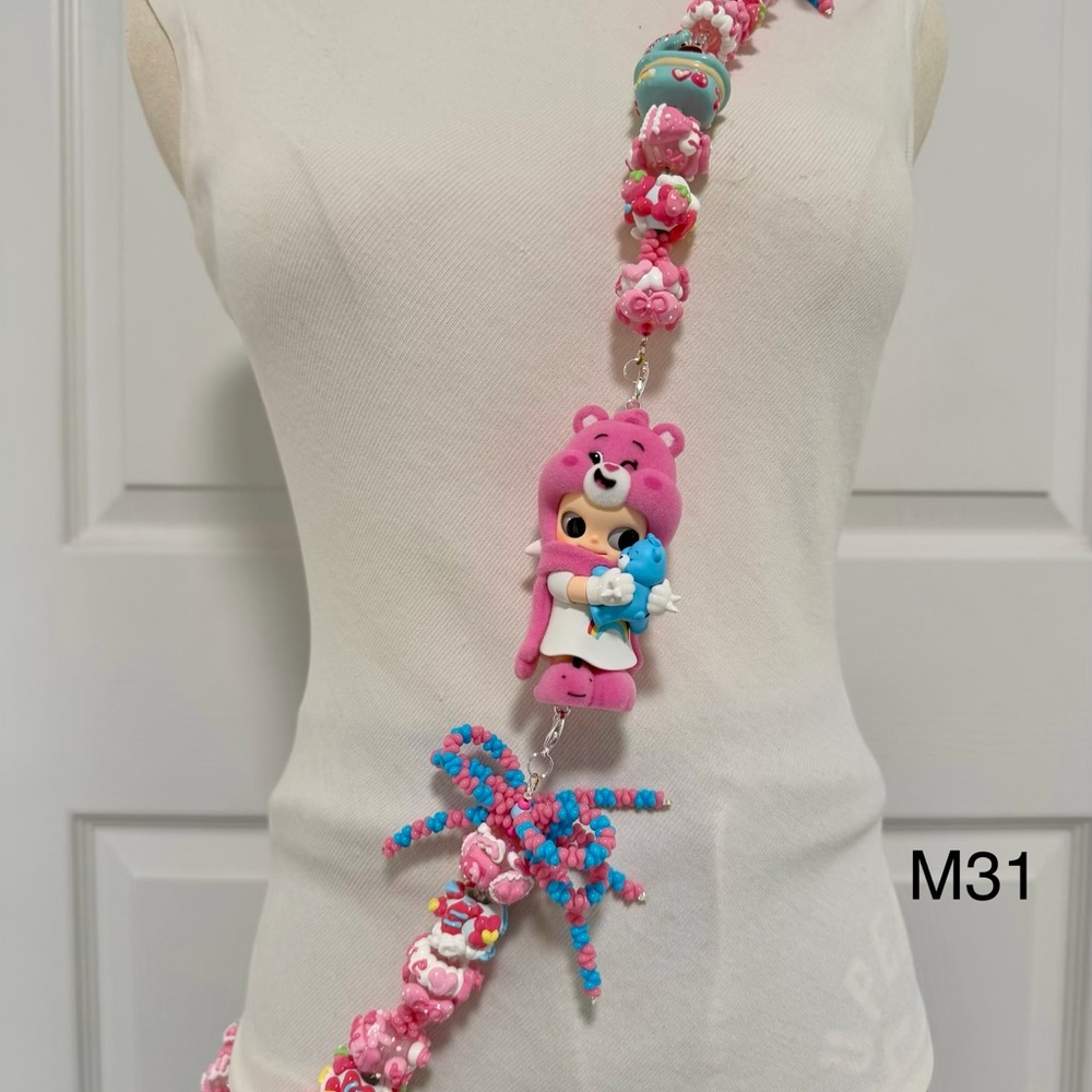 Handmade Crossbody Phone Strap with Figure Toy adjustable for Phone Lanyard,Bag